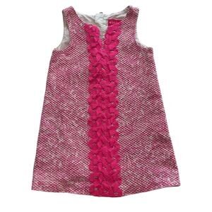 Lilly Pulitzer / Target Girls Cotton Pink Sleeveless Floral Shift Dress Lined 4T